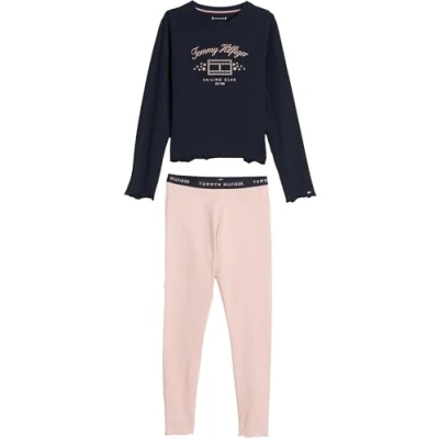 Imagen de Tommy Hilfiger Pijama para niños, Talla: 14 16a, Soft rose/desert sky