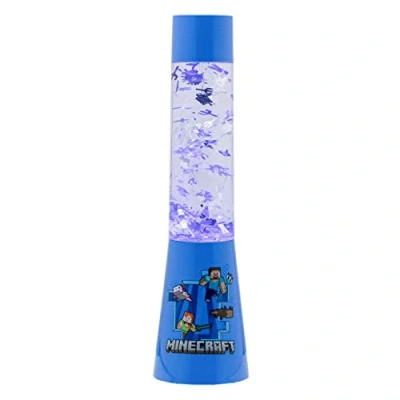 Imagen de Paladone Minecraft Glitter Flow Lamp, Night Light Mood Lighting Lámpara Plastic, Negro