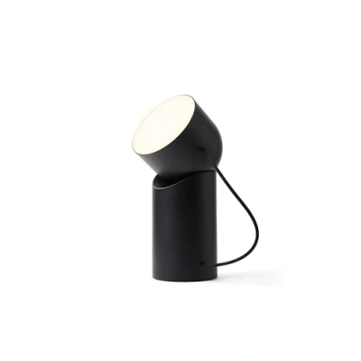 Imagen de Lexon Lampe Led Portable ORBE, tête amovible et rotative, pour table de chevet ou bureau Noir