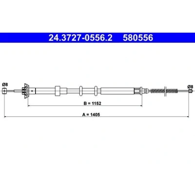 Imagen de ATE 24.3727 0556.2 Cable de Freno Mano 1405