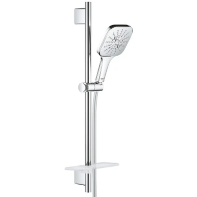 Imagen de Grohe 26584LS0 Rainshower SmartActive 130 Conjunto de Ducha con Barra 3 chorros, Moon White, mm Cube / 600