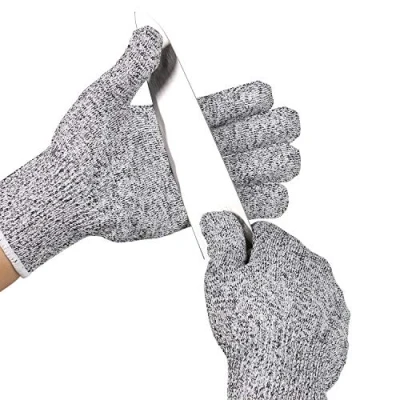 Imagen de ThreeH Guantes resistentes a cortes para niños Nivel 5 Protección talla de madera, tallado, cocina, jardín, cocina GL02 XS