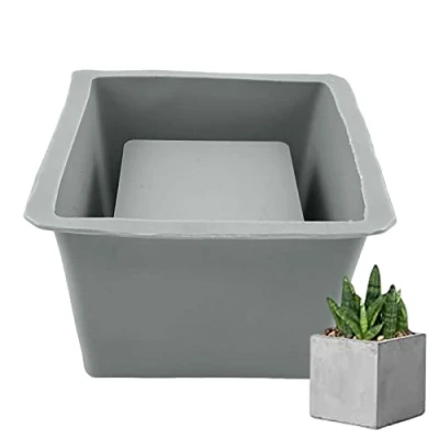 Imagen de Idezek moldes para macetas hormigón de Silicona suculentas,Maceta Cuadrada Cemento Plantas y Flores, Redondos, portalápices Resina Hexagonal