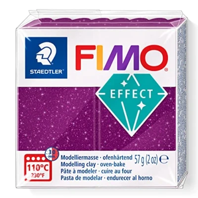 Imagen de STAEDTLER 8010 602 FIMO Effect Arcilla polimérica para modelar de secado al horno, color púrpura galaxy (pastilla 57 g.)