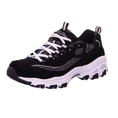 Imagen de Skechers D&#039;LITES ME TIME, Zapatillas para Mujer, Black Trubuck/ &amp; Gray Mesh/ White Trim, 36 EU