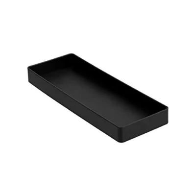 Imagen de Amazon Basics Rectangular Organizador de plástico, media bandeja para accesorios, negro