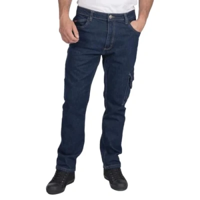 Imagen de Lee Cooper LCPNT239 Ropa de trabajo hombre Seguridad Vaqueros carpintero Stretch Pantalones trabajo, Azul, 38W / 31L