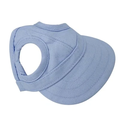 Imagen de Pssopp Gorra Perro Mascota Deportes de béisbol Exterior Sunbonnet Sol Moda Raya Ajustable Sombrero Viaje Verano con Orificios (L Azul)