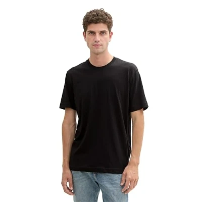 Imagen de &quot;Pack doble de camisetas hombre TOM TAILOR con cuello redondo confeccionadas en algodón, Negro (29999 Negro), L