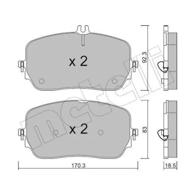 Imagen de METELLI 22 1272 0 Juego de pastillas freno preparado para indicador desgaste MERCEDES BENZ: Clase G, GLE