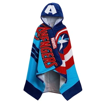 Imagen de Marvel Toalla con Capucha Captain America 100% algodón Avengers Poncho de Playa para niños baño Bata Chicos