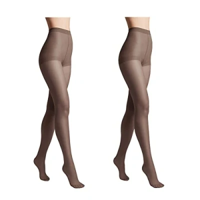Imagen de Conte elegant Paquete de 2 pantis mujer duraderos semimate finos con bragas marcadas color liso SOLO 20Grafito tamaño 6