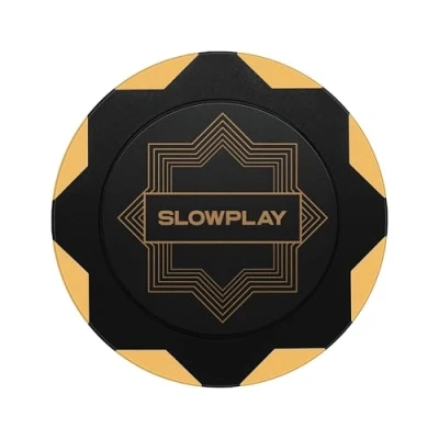 Imagen de SLOWPLAY Nash Fichas de Póquer Clay Tournament, 40 mm, 14 Gramos, 50 Unidades en Blanco, Arcilla Ideal para Texas Holdem Poker (Oro)