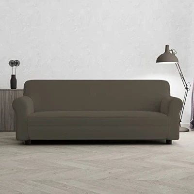 Imagen de Italian Bed Linen Funda Cubre Sofá “Più Bello, Gris Paloma, 3 PLAZAS