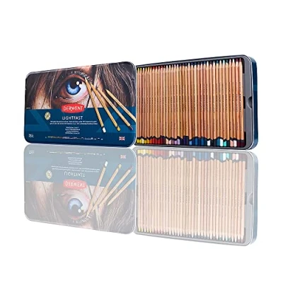 Imagen de Derwent Lightfast Pencils Juego de 72 Lápices Colores a Base Aceite 100% Resistente la Luz en 1 Caja Metálica