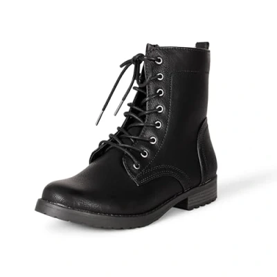 Imagen de Amazon Essentials Bota Militar con Cordones Mujer, Negro, 36 EU