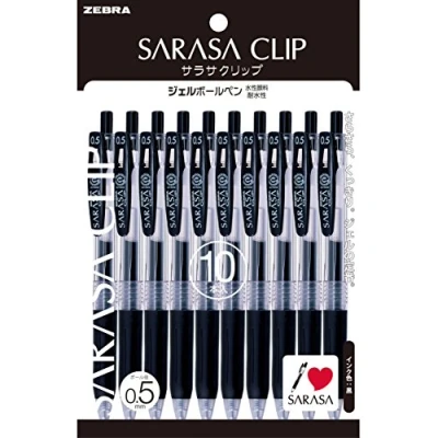 Imagen de Zebra gel ballpoint pen Sarasa clip 0.5 p jj15 bk10 negro 10 piezas