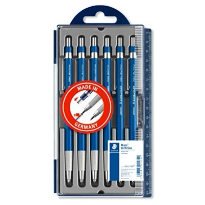 Imagen de STAEDTLER Mars Technico 780 C PR5, Portaminas Técnico para Minas de 2 mm Ancho, Pack con 6 Unidades, Multicolor