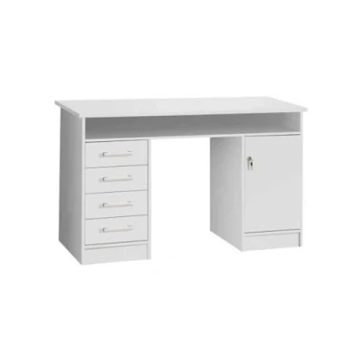 Imagen de Froschkönig24 Forte Net 106 Escritorio con 4 cajones y 1 Puerta, 8 x 55 cm, Color Blanco Escritorio, Madera de ingeniería Metal Plástico, 126 75,8