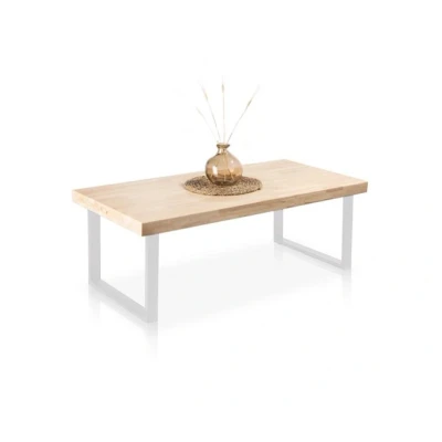 Imagen de Adec Group duehome Natural, Mesa de Centro, Mesita Comedor, Color Roble Salvaje y Blanco, Medidas: 60 cm (Ancho) x 120 (Largo) 43,5 (Alto)