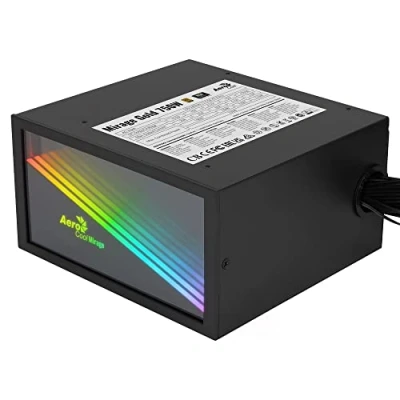 Imagen de Aerocool MIRAGEGOLD750, Fuente Alimentación PC 750W, RGB Infinity Mirror, 80Plus Gold, Condensadores Japoneses, Negro