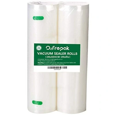 Imagen de O2frepak 2 Rollos 28X600cm Rollo Bolsas Envasar al Vaci Vacio Alimentos de Vacío Alimentos,Bolsas para Envasado Sin BPA (total:1200cm)