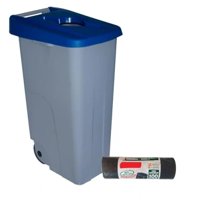 Imagen de Famesa DEN007 Contenedor Reciclo 85 litros Abierto, Azul, 420x570x760 mm