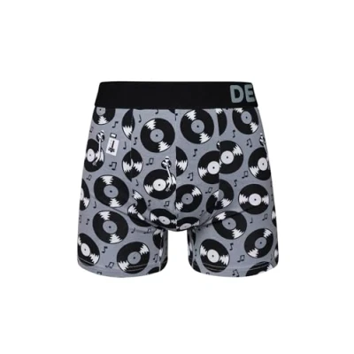 Imagen de Dedoles Calzoncillos Hombre y Chico Ropa Interior Algodón Boxer Muchos diseños Divertidos Dinosaurios Patos Globos Regalo, Color: Gris, diseño: Discos de Vinilo (Bóxeres Ajustados), tamaño: M