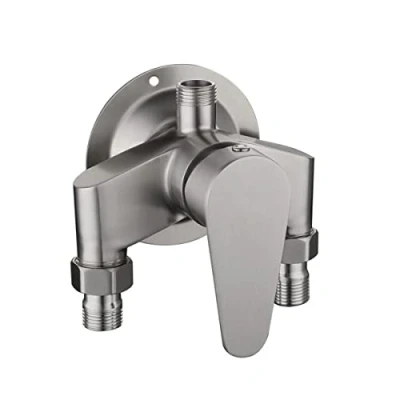 Imagen de SUS 304 Grifo de ducha expuesto acero inoxidable con válvula control para agua fría y caliente, mezclador baño montaje en pared