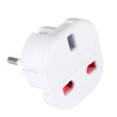 Imagen de OcioDual Adaptador de Enchufe UK a Europeo, Viaje, Tipo G E y F, Modelo YD 9625, 221V/13A Blanco, Convertidor 3 Pin 2 Pin, Certíficación CE/ROHS