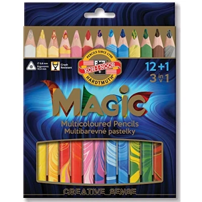 Imagen de Contenido: 12 lápices&quot;Magic Natur&quot; de perfil triangular y 1 difuminador.