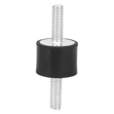 Imagen de Aislador de goma antivibración M6 4 piezas, con 2 pasadores roscados, amortiguador doble extremo, tornillos, soportes antivibración, bloque silencioso antivibraciones, bobinas