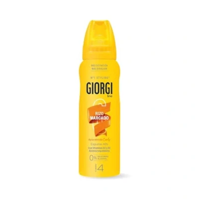 Imagen de Giorgi Line Espuma Rizo Marcado 24h, Anti Escrespamiento e Hidratación, 0% Siliconas y Alcohol, Fijación 4 Formato Viaje, 100 ml