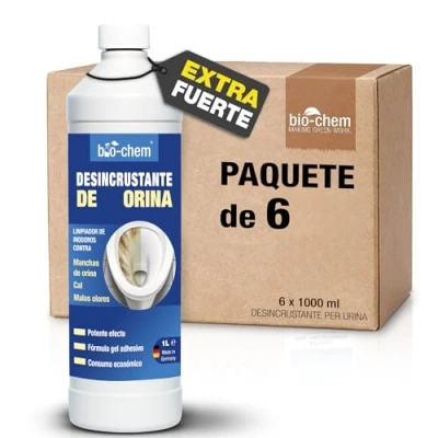 Imagen de bio chem Eliminador de piedras orina extra fuerte 6 x 1000 ml Limpiador profesional extremadamente potente y altamente concentrado Elimina fácilmente los depósitos olores más persistentes