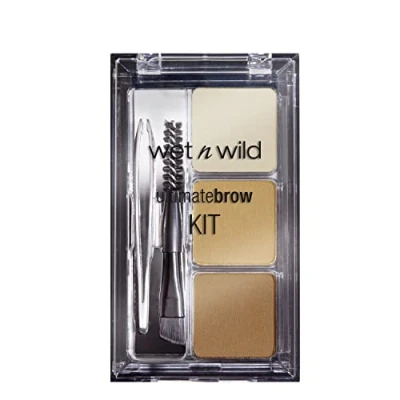 Imagen de Wet n Wild Ultimate Brow Kit Set Cejas Perfectas para Dar Forma, Suavizar y Definir las Marrones Contiene 1 Cera de Cejas, 2 Polvos Fijación, Pincel Pinzas Vegan Soft Brown
