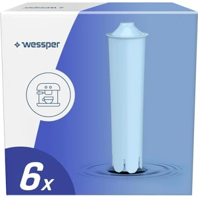Imagen de Wessper cartuchos de filtro agua para cafetera, cafeteras automáticas, compatibles con Jura 71312 Blue, GIGA, ENA, Micro, IMPRESSA 6 unidades