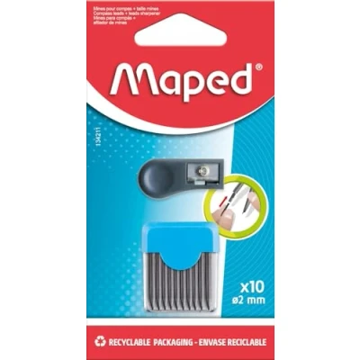 Imagen de Estuche de Minas Maped con Sacapuntas Kit Escolar Completo, Diseño Innovador Perfecto para Estudiantes,