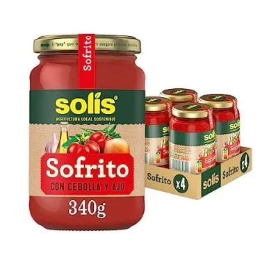 Imagen de SOLÍS Sofrito Estilo Casero Frasco Cristal Pack de 4 x 340g Tomate sin gluten
