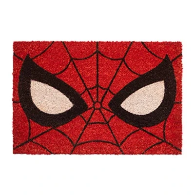 Imagen de Grupo Erik Felpudo Marvel Spiderman Entrada casa Antideslizante 40 x 60 cm Alfombra Exterior Spiderman, Fabricado en Fibra de Coco Productos con Licencia Oficial