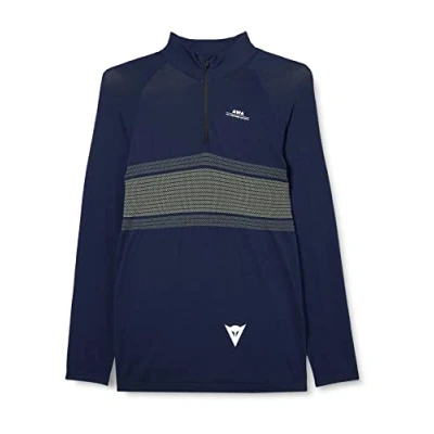 Imagen de Dainese Awa Zip Jersey 3 Camiseta de MTB, Mens, Negro Iris/Amarillo Tender, L