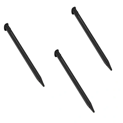 Imagen de XHBTS 3 lápices capacitivos de repuesto plástico para pantalla táctil, compatible con Nintendo New 3DS XL, LL (negro)