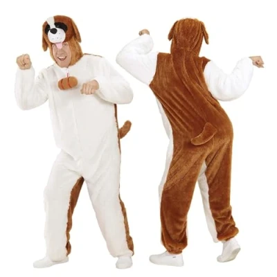 Imagen de &quot;ST. BERNARD IN SOFT PLUSH&quot; (hooded jumpsuit with mask) (M/L h 175 cm)