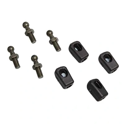 Imagen de JINGLINGKJ tornillo M8 de bola 10 mm, extremo nailon, M8, rosca hembra recta sin doblar, soporte elevación desmontable, junta rodamiento 4 piezas (4 roscas M8)
