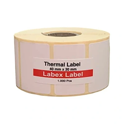 Imagen de etiqueta termica 40x30 mm directa en rollo 1 ;1.000 térmica
