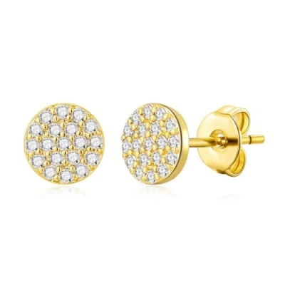 Imagen de Philip Jones Pendientes redondos chapados en oro creados con cristales de Zircondia®, Cristal, Cristal Zircondia®