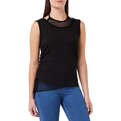 Imagen de Spiral Gothic Rock Top de Malla 2 en 1 Cordón la Nuca Negro M