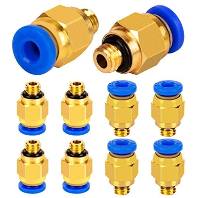 Imagen de LUTER PC4 M6 neumático de aire recto montaje rápido (paquete 10 unidades) rosca 4 mm empujar para conectar tubo PTFE conector impresora 3D