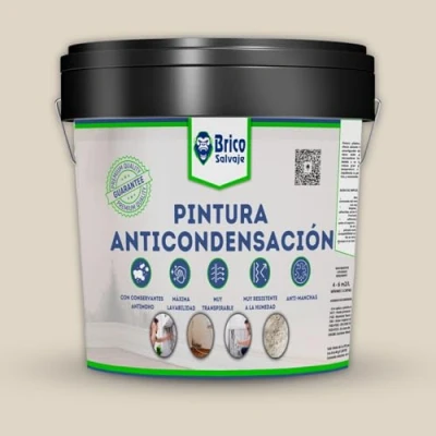 Imagen de BRICOSALVAJE Pintura Anticondensación y Antihumedad para Interior Exterior Aislante Termico Conservantes Antimoho (ESPRESSO, 0,75 Litros)