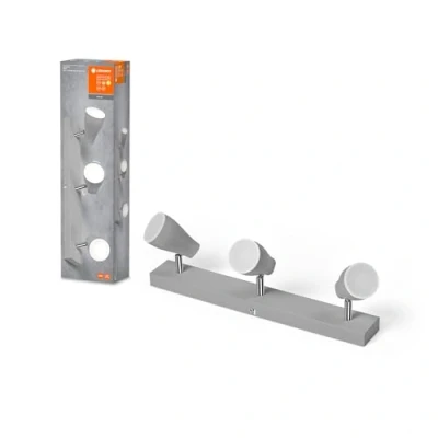 Imagen de LEDVANCE LED Spot PEAR Deckenanbau 430mm, grau, 12,9W, 630lm, bietet gerichtetes Licht mit warmweißer Lichtfarbe, flexiblem GU10 Strahler, Lampe enthalten, IP20 Schutzklasse, 2700K