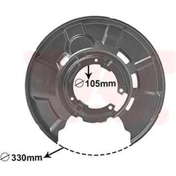 Imagen de VAN WEZEL 0627374 Chapa Protectora de disco freno para Eje trasero, derecha BMW: 3 Coupé, Touring, 2 Coupé